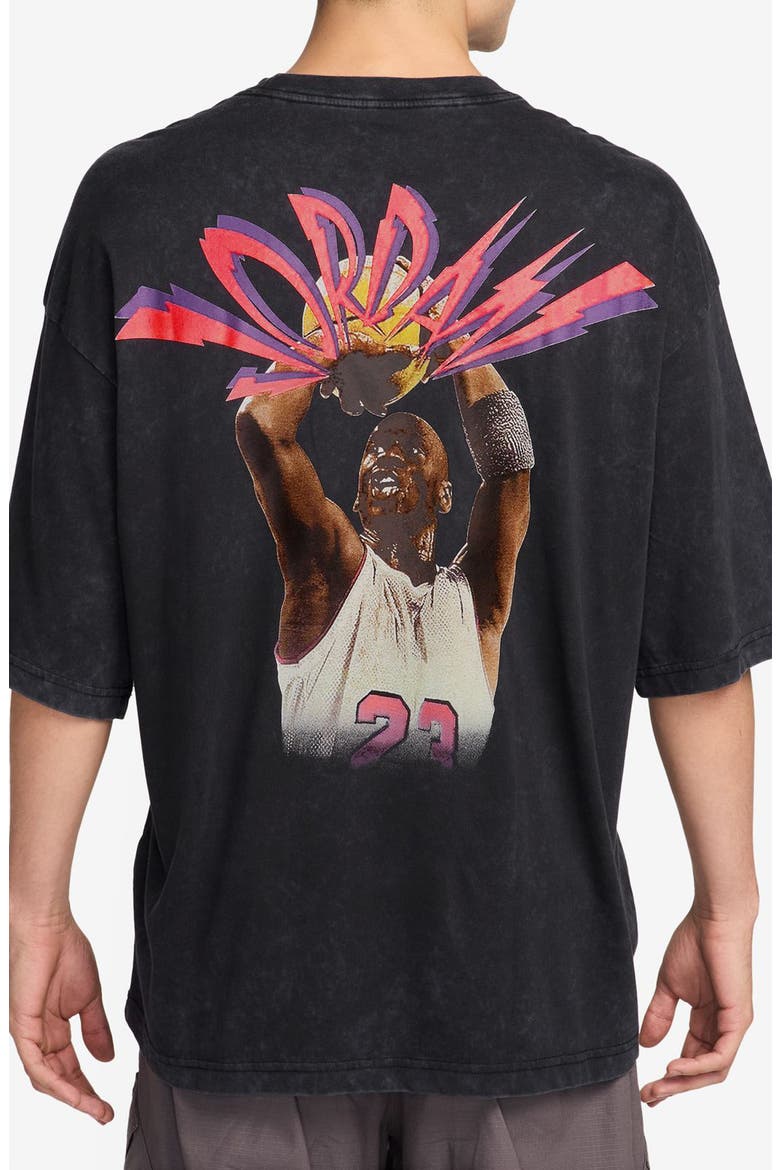 Flight Oversize Cotton Graphic T-Shirt, Alternate, color, BLACK/ WHITE