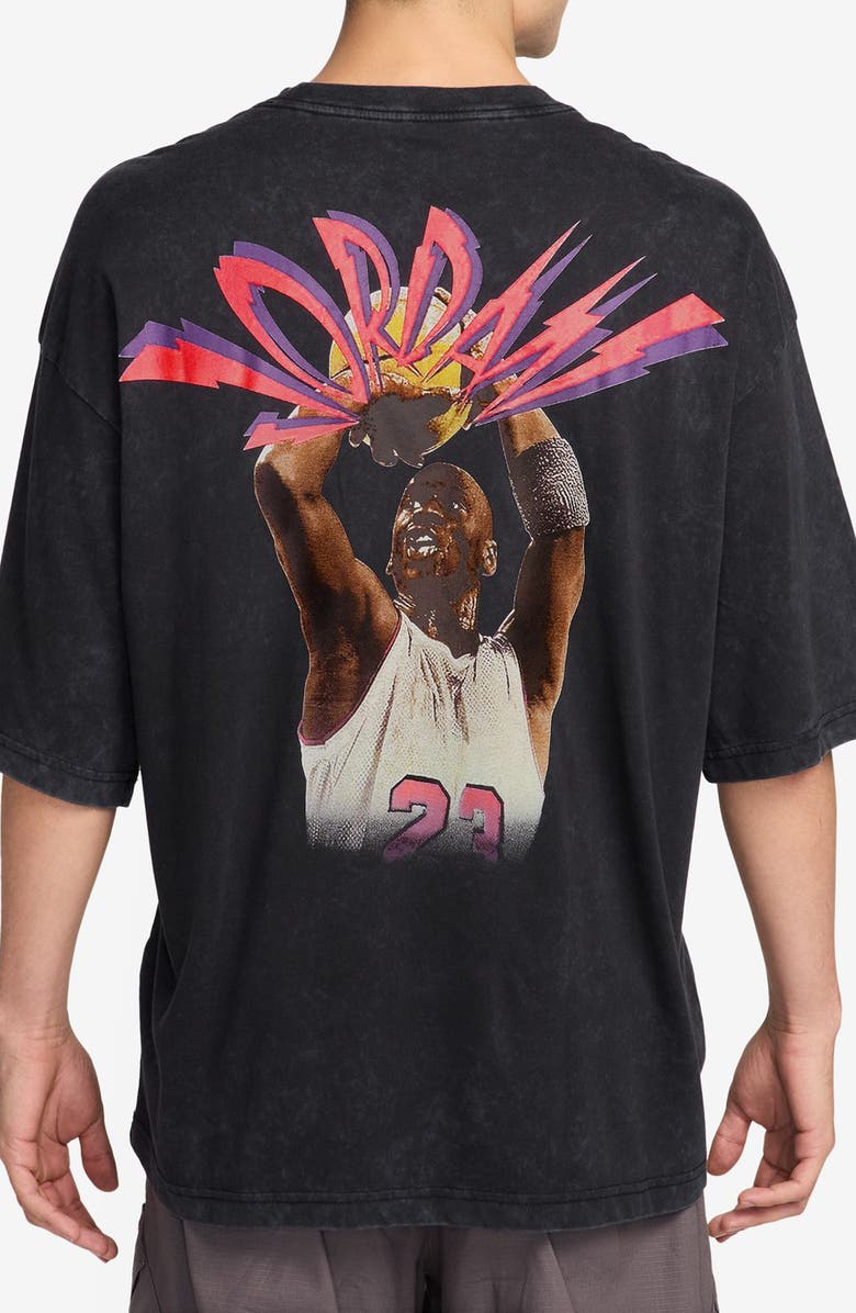 Jordan Flight Oversize Cotton Graphic T-Shirt, Alternate, color, Black/ White