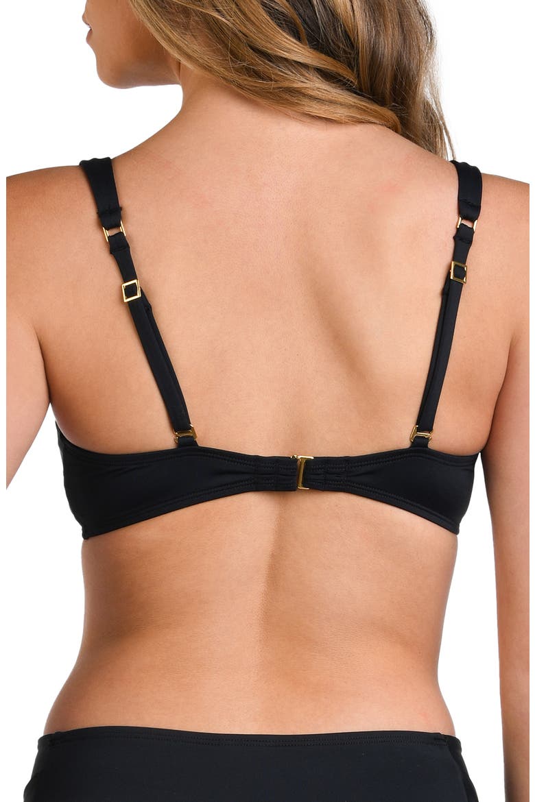 Island Goddess V-Neck Bikini Top, Alternate, color, BLACK