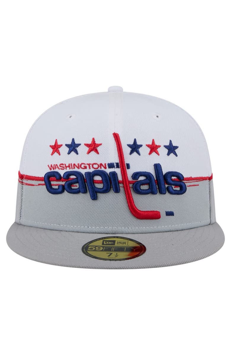 New Era Men's New Era Gray/White Washington Capitals Vintage Color Dip 59FIFTY Fitted Hat, Alternate, color, Gray