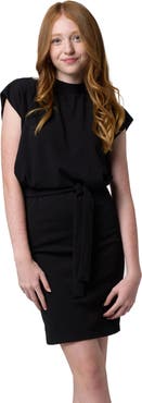 Un Deux Trois Stretch Crepe Dolman Dress with Belt