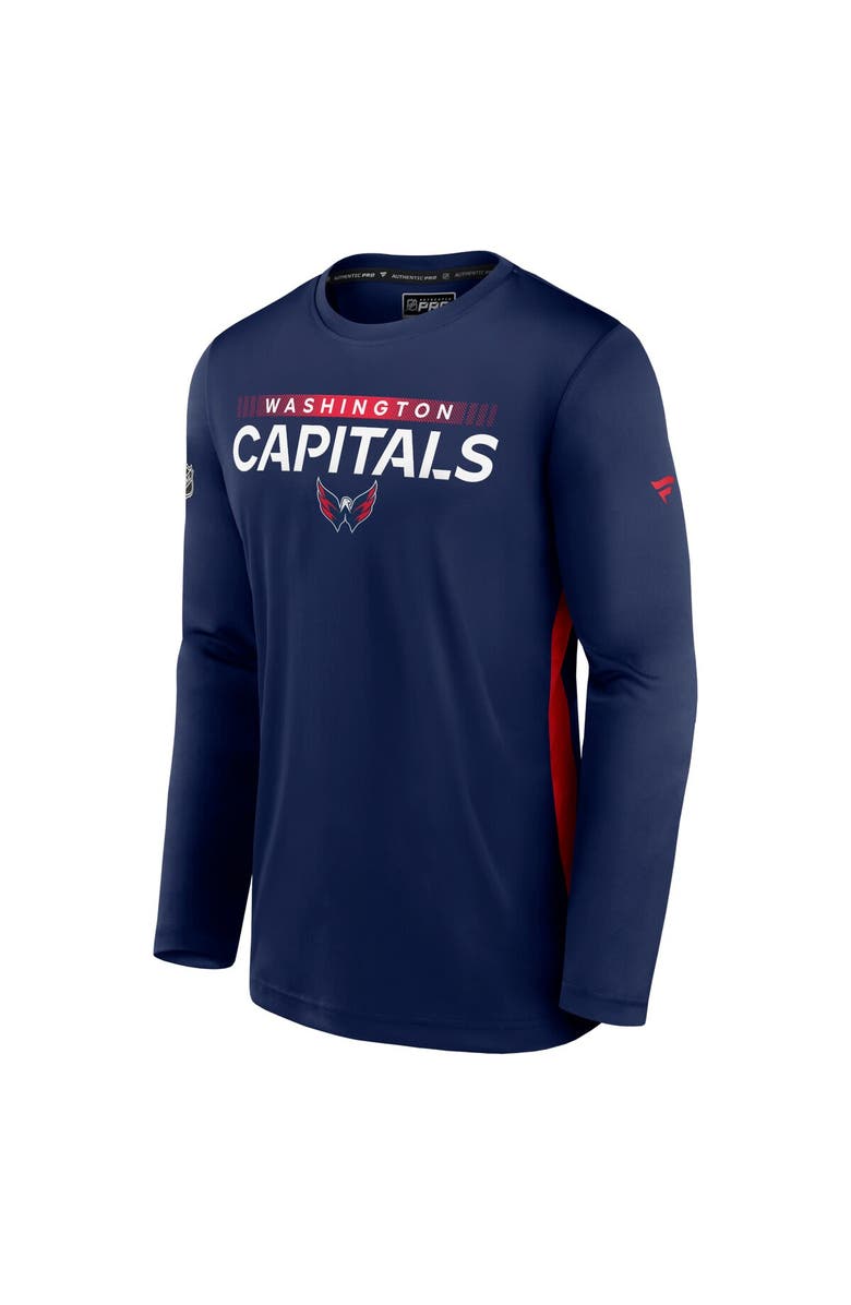 FANATICS Men's Fanatics Navy Washington Capitals Authentic Pro Rink Performance Long Sleeve T-Shirt, Alternate, color, 