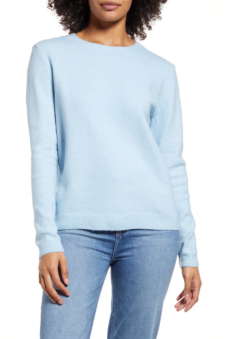 Cozy Crewneck Sweater, Main, color, BLUE FALLS