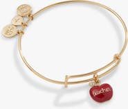 Alex and Ani Teacher 'Grow, Inspire, Love' Apple Charm Bangle
