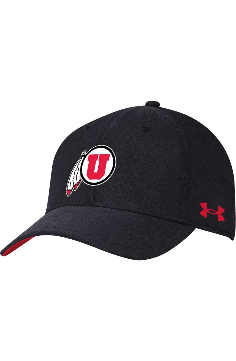 Under Armour Men's Under Armour Black Utah Utes CoolSwitch AirVent Adjustable Hat, Main, color,