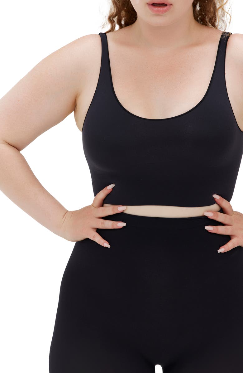 Noodyskin Seamless Body Smooth Scoop Neck Top, Main, color, Black