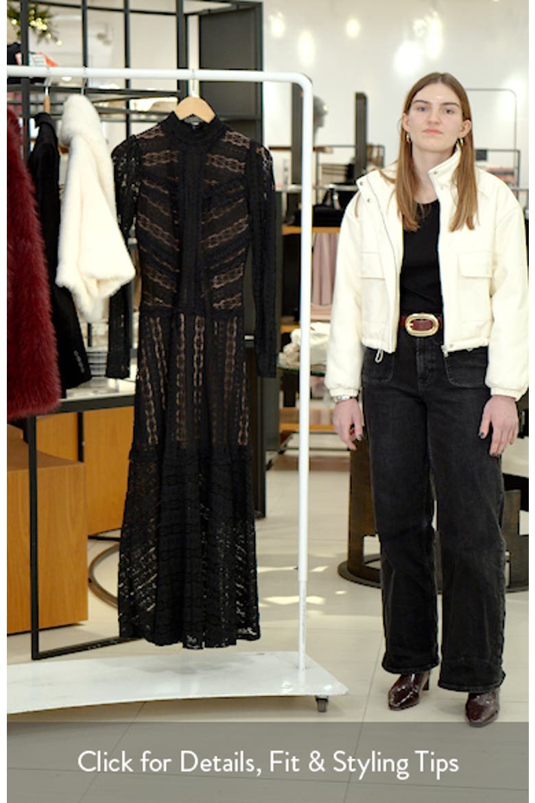 Lace Chevron Stripe Long Sleeve Maxi Dress video
