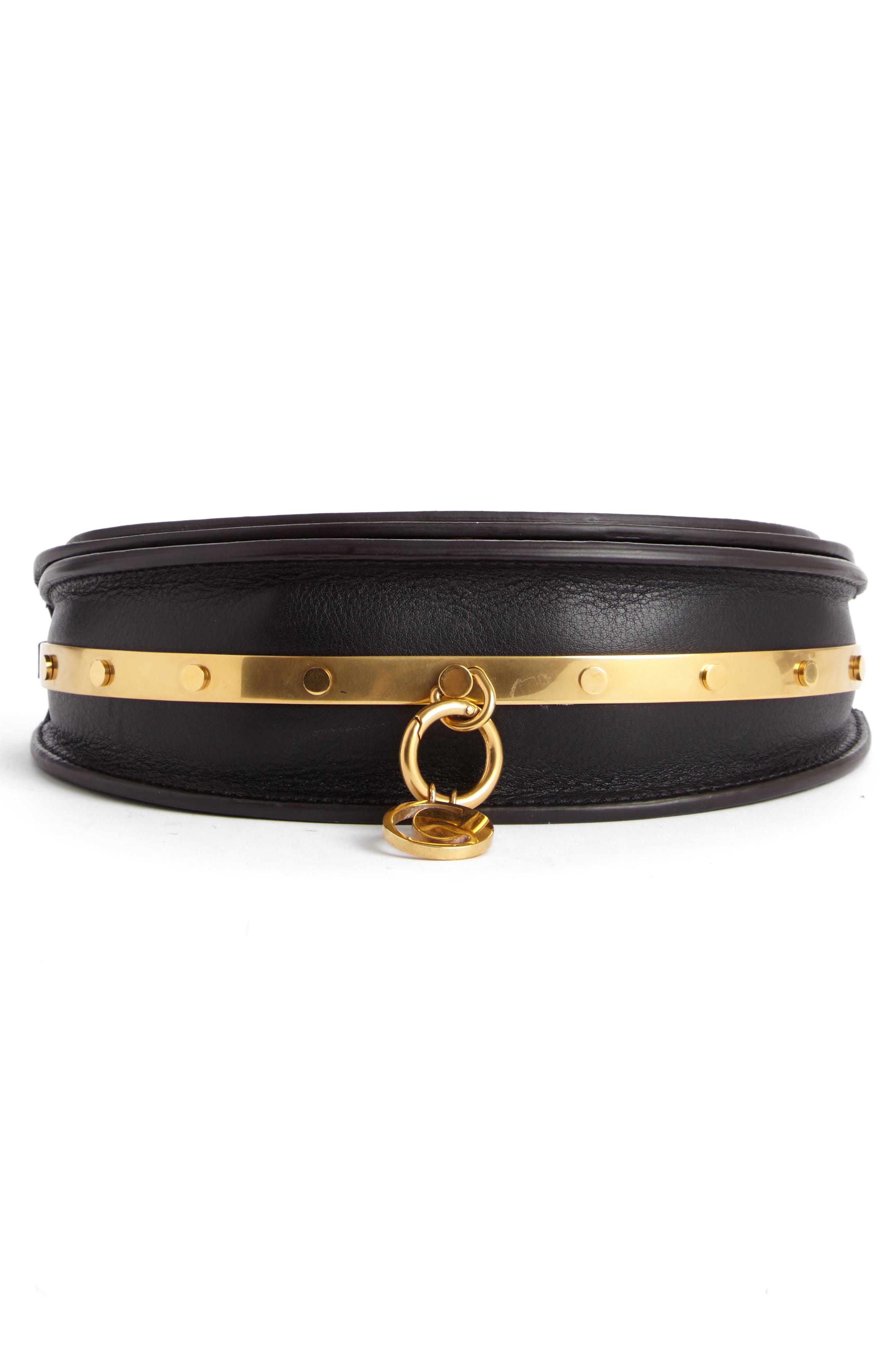 Small Nile Bracelet Calfskin Leather Minaudiere, Alternate, color, 001 BLACK