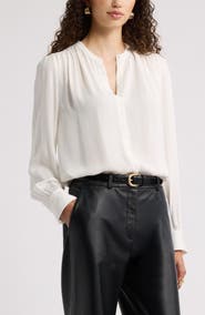 Nordstrom Shirred Long Sleeve Button Up Shirt