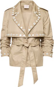 Cinq à Sept Crochet Mirrors Belted Jacket