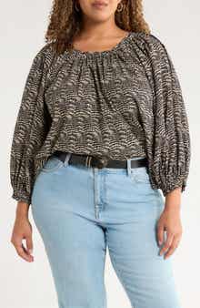 Treasure & Bond Long Sleeve Print Top