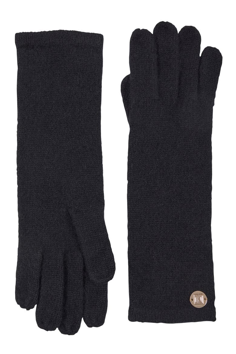 Cashmere Jersey Knit Gloves, Main, color, BLACK