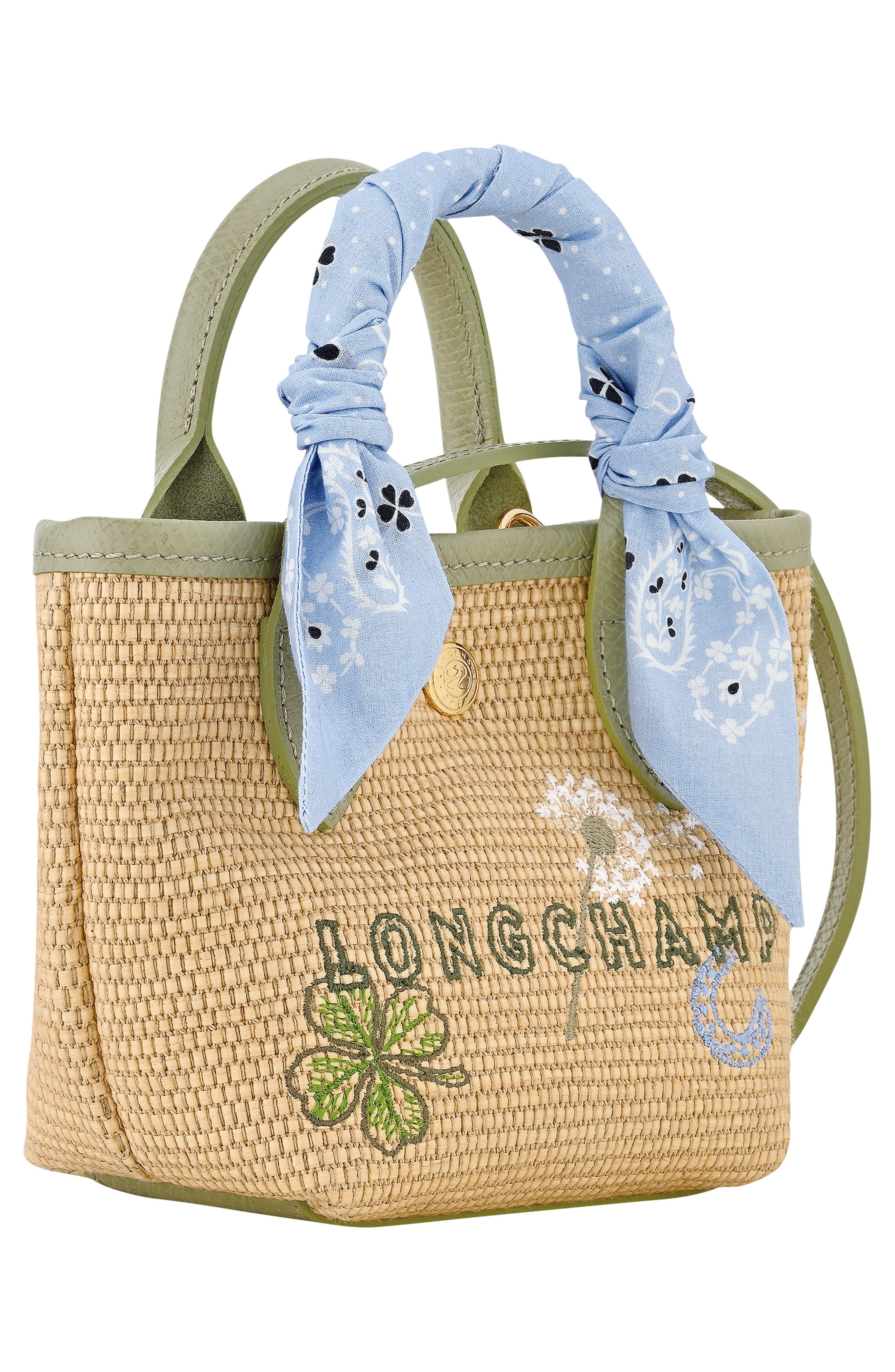 Longchamp Extra Small Le Panier Pliage Envol Crossbody Bag, Alternate, color, Almond Green
