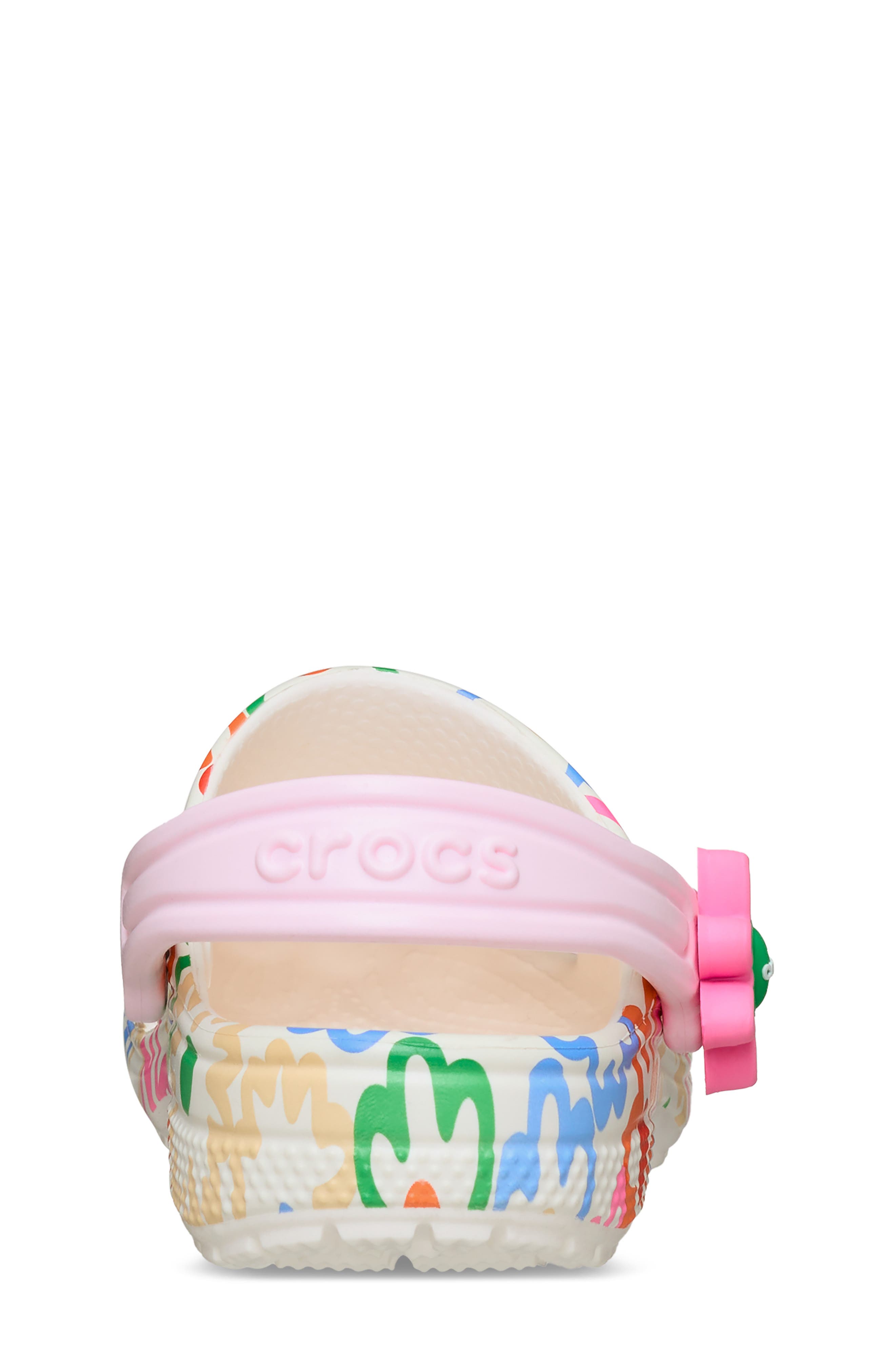 Kids' Classic Retro Flower Clog, Alternate, color, CHALK MULTI