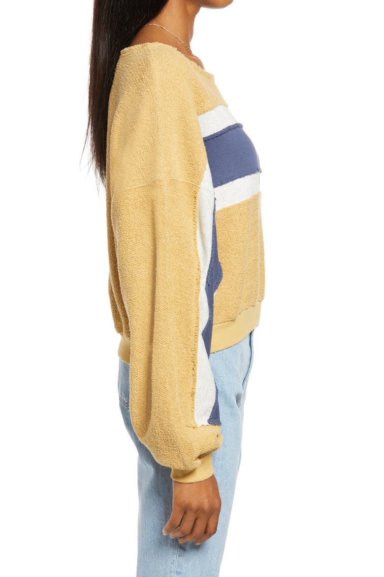 Palo Alto Cotton Blend Stripe Pullover, Alternate, color, GOLDEN COMBO