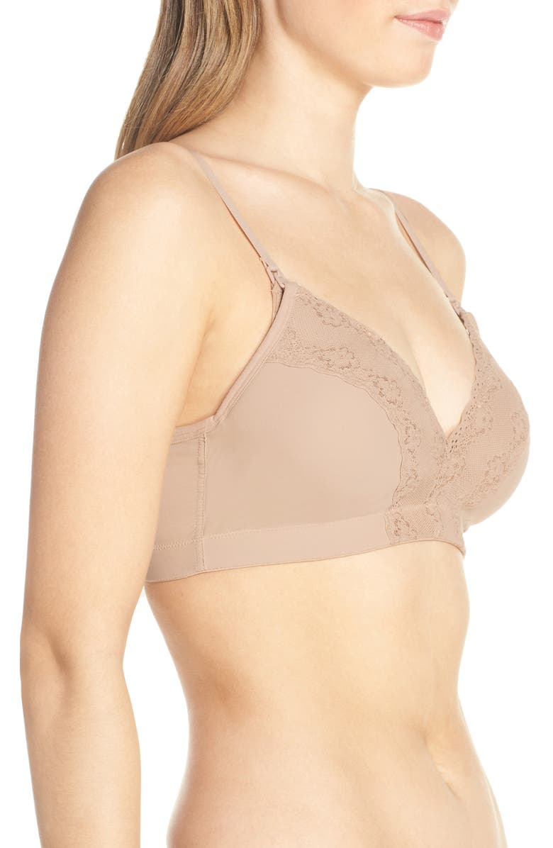 Natori Bliss Perfection Wireless Nursing Bra, Alternate, color, Café