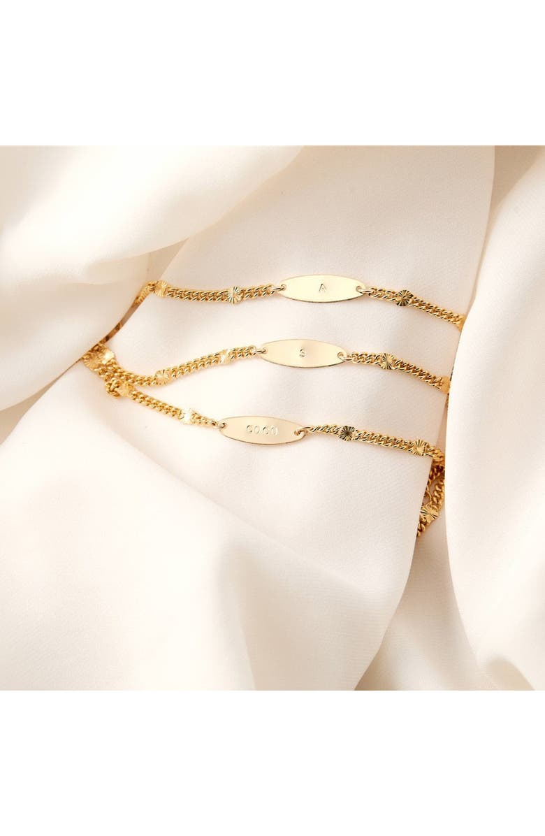Set & Stones Rosie Engravable ID Tag Bracelet, Alternate, color, Gold