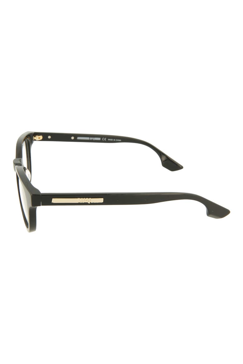 BY ALEXANDER MCQUEEN 49mm Oval Optical Frames, Alternate, color, BLACK BLACK TRANSPARENT/ TRN