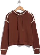 T Tahari Whipstitch Trim Hoodie