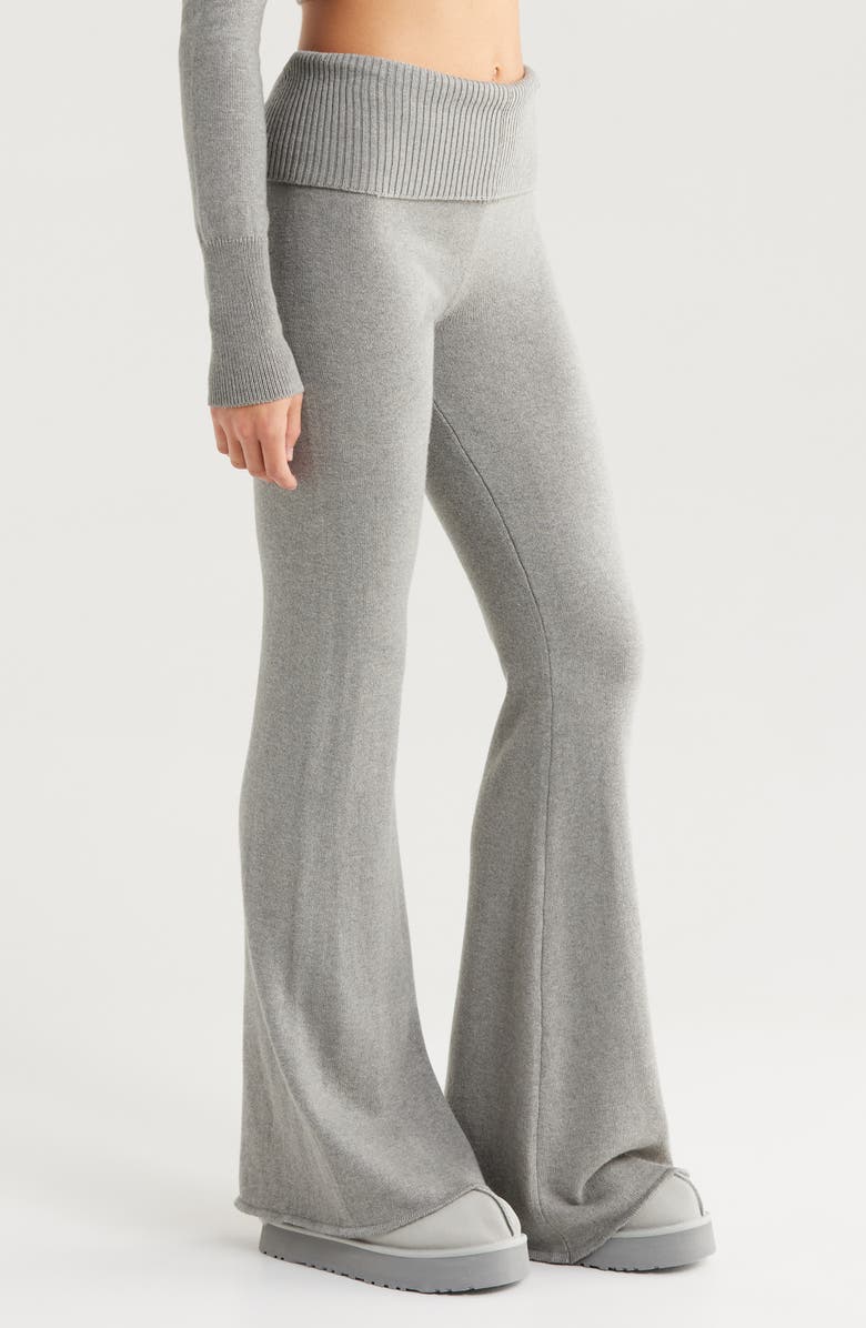 Florence by Mills Barre Foldover Wide Leg Pants, Alternate, color, Heather Grey