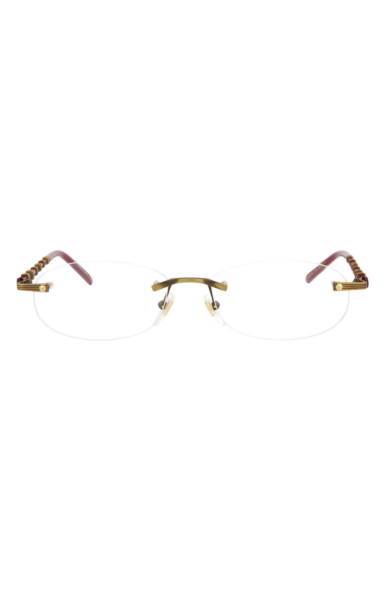 Gucci 52mm Optical Glasses, Alternate, color, Gold Brown Transparent