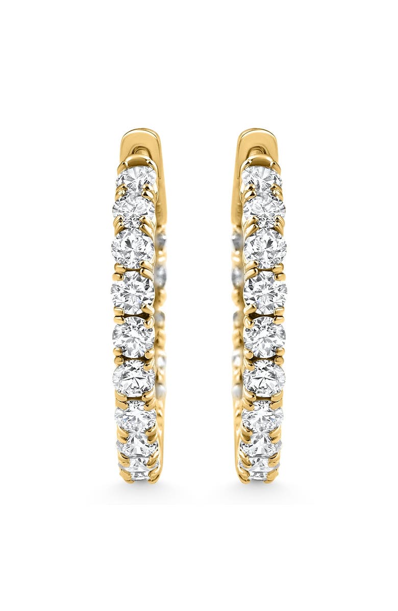 Bliss Diamond 2.05Ct Diamond Inside Outside Hoops 14k Gold Women's Earrings Lab Grown 1" Tall, Main, color, 14K Yellow Gold