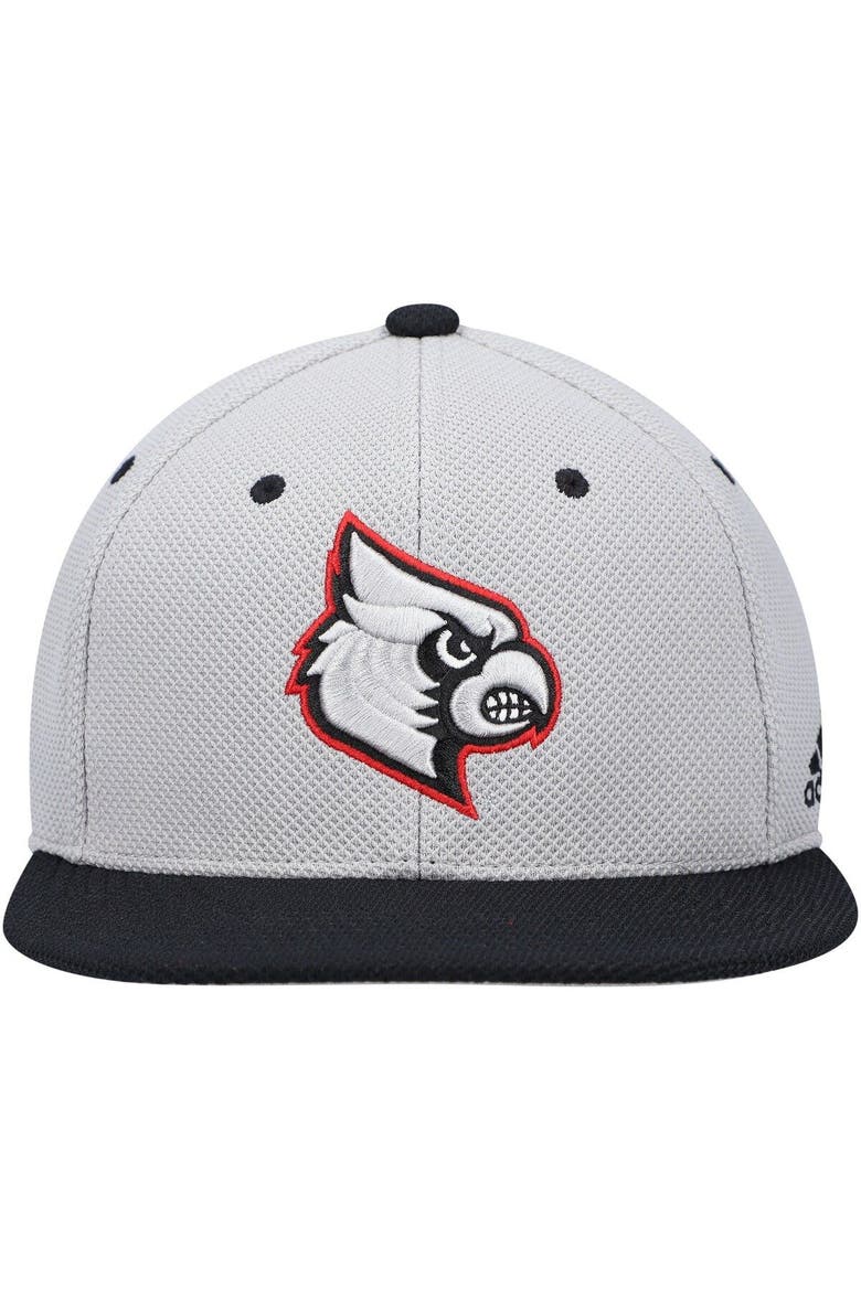 Men's adidas Gray Louisville Cardinals On-Field Baseball Fitted Hat, Alternate, color, Gray