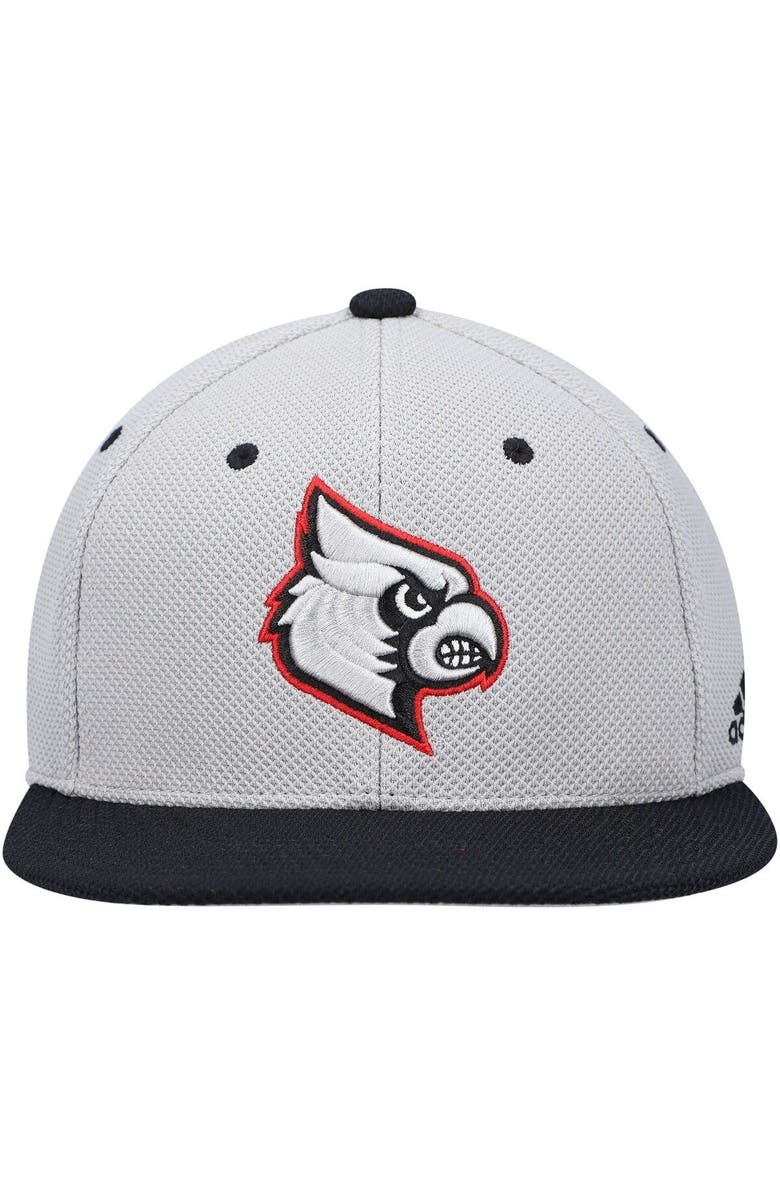 adidas Men's adidas Gray Louisville Cardinals On-Field Baseball Fitted Hat, Alternate, color, 
