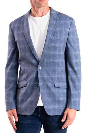 SAVILE ROW CO Blue Plaid Knit Sport Coat