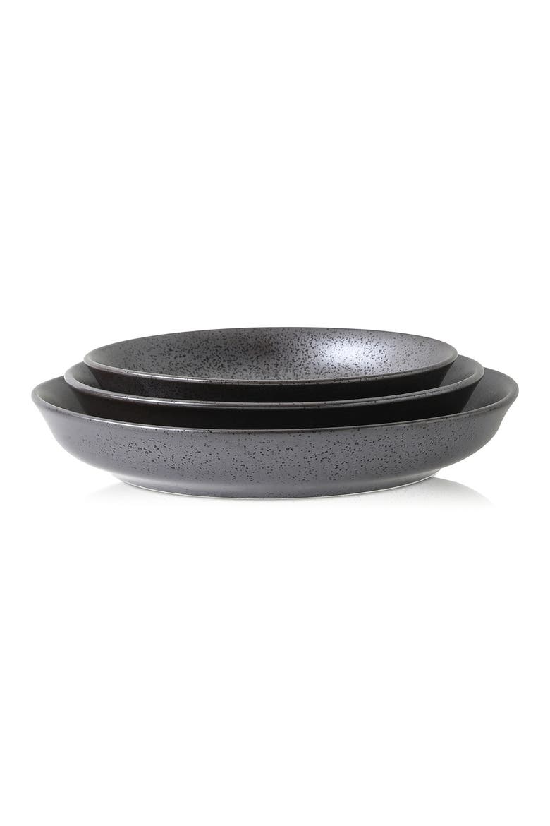 Valencia Porcelain 3-Piece Serving Bowl Set, Alternate, color, Metallic Grey