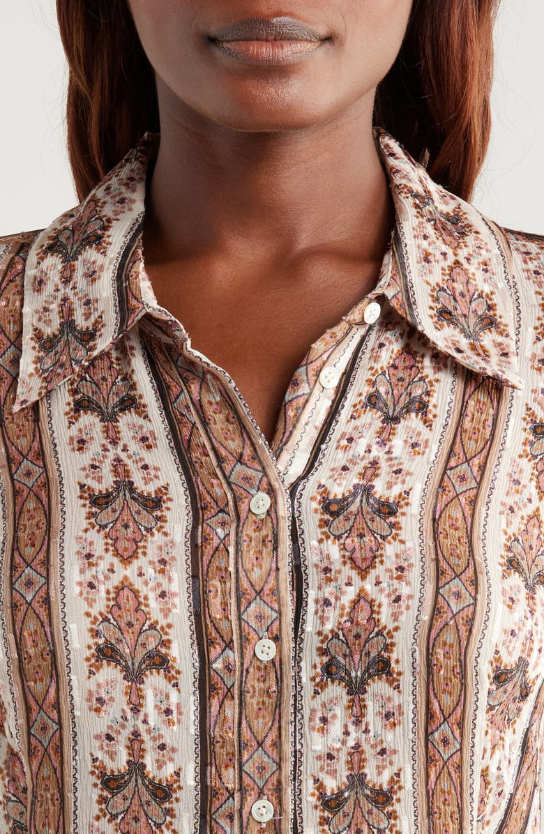 PAIGE Desano Stripe Silk Blend Shirt, Alternate, color,