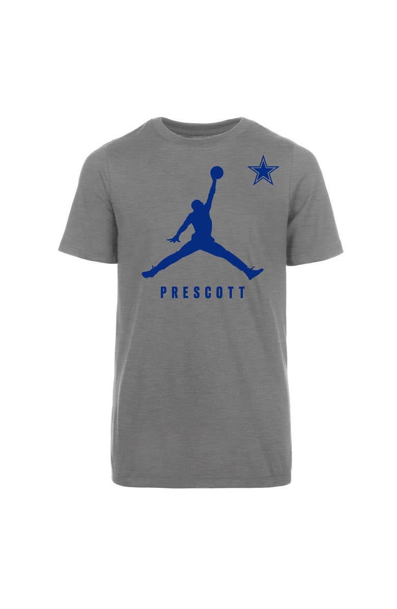 Jordan Brand Youth Jordan Brand Dak Prescott Heather Gray Dallas Cowboys Lockup Graphic T-Shirt, Alternate, color,