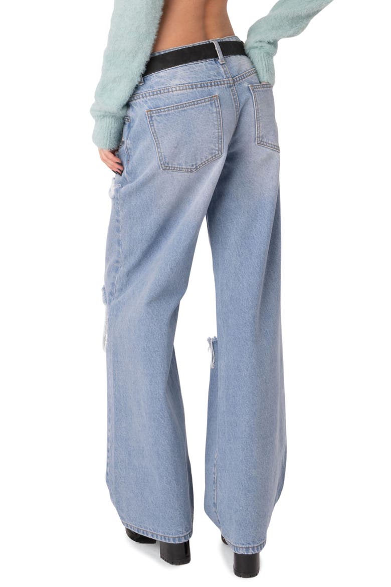 Distressed Boyfriend Jeans, Alternate, color, LIGHT-BLUE