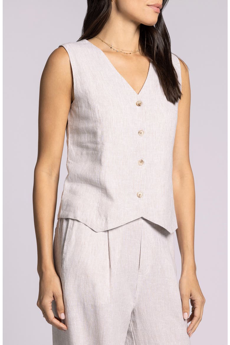Anastasia Linen Blend Vest, Alternate, color, WHITE OAK