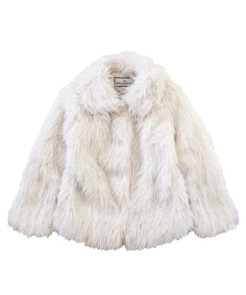 Faux Fur Sparkle Snap Front Jacket (Toddler, Little Kid & Big Kid)