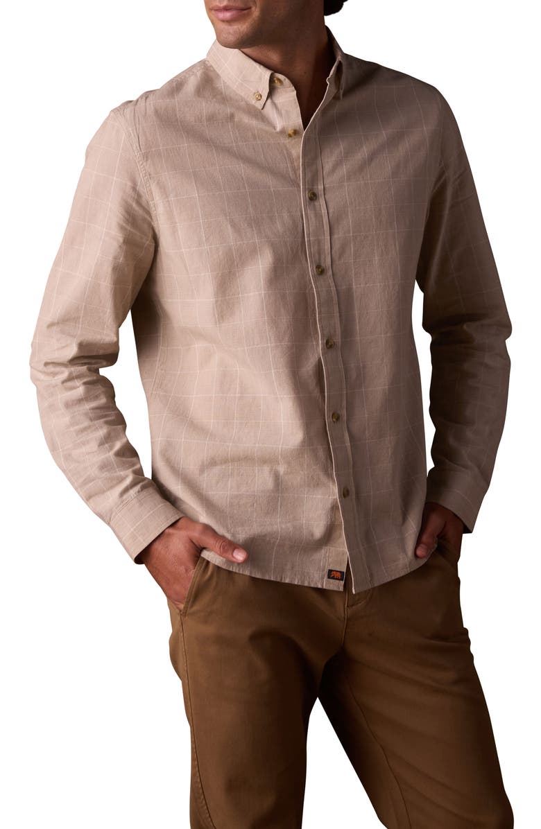 The Normal Brand Nikko Classic Long Sleeve Plaid Button-Up Shirt, Main, color, Tan Plaid