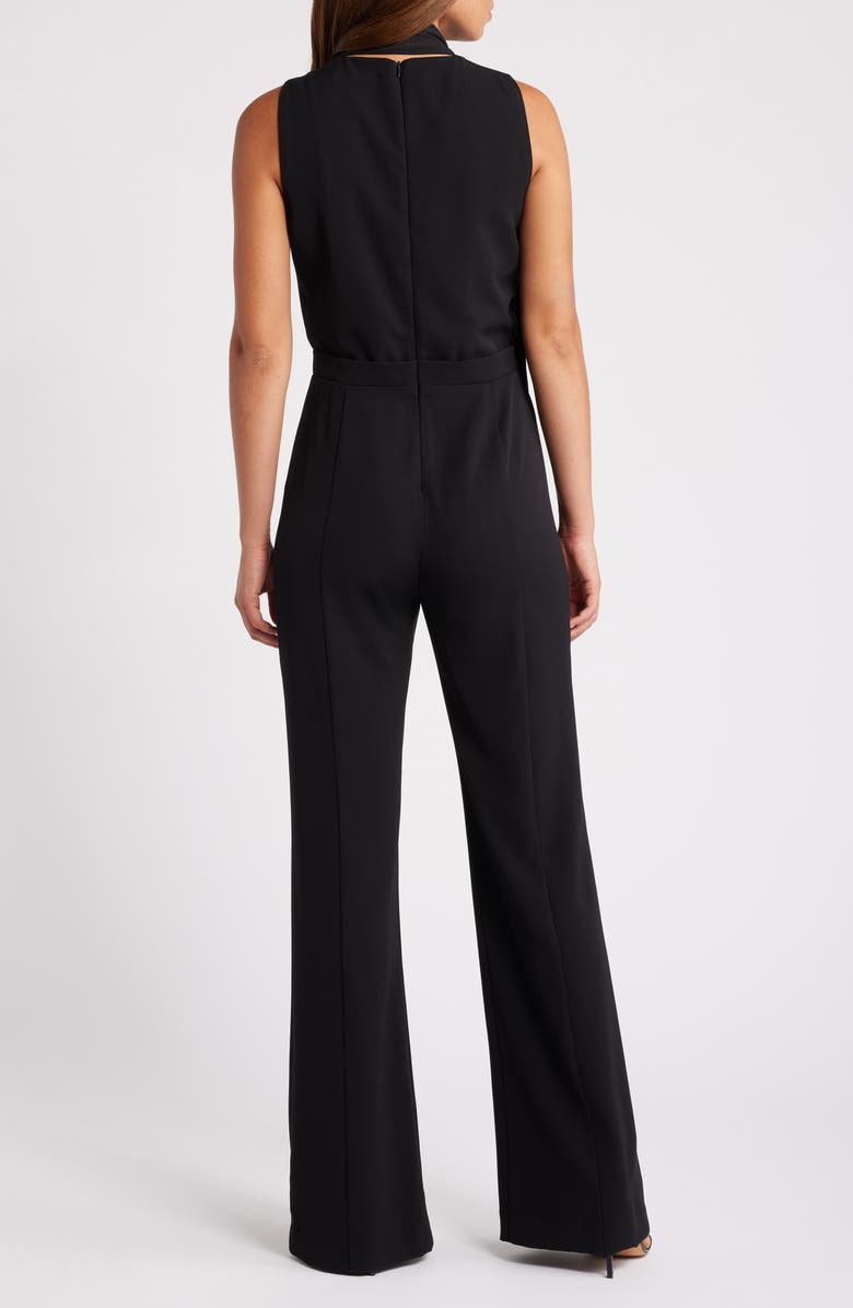 Black Halo Enola Side Drape Sleeveless Jumpsuit, Alternate, color, Black
