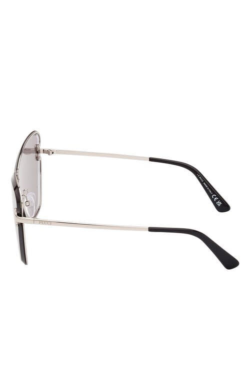 Pucci Women's Butterfly Shield-frame Smoke Mirrored Silver-tone Sunglasses In Multi