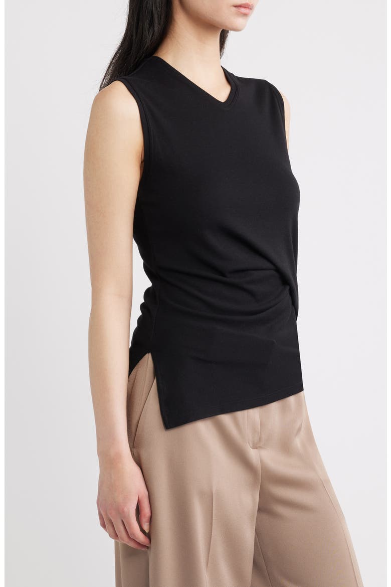 Side Twist Modal & Pima Cotton Tank, Alternate, color, BLACK