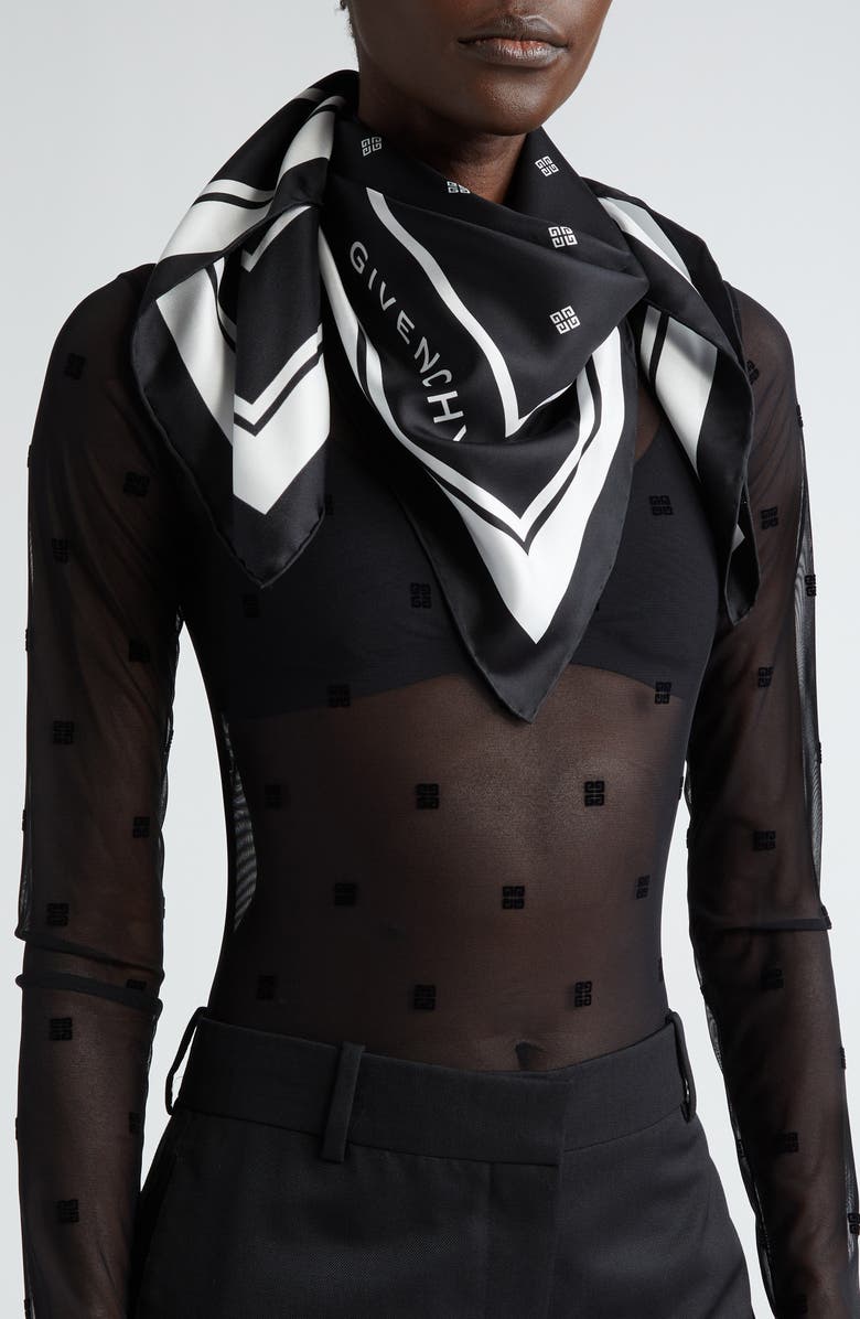 Givenchy 4G Silk Square Scarf, Alternate, color,
