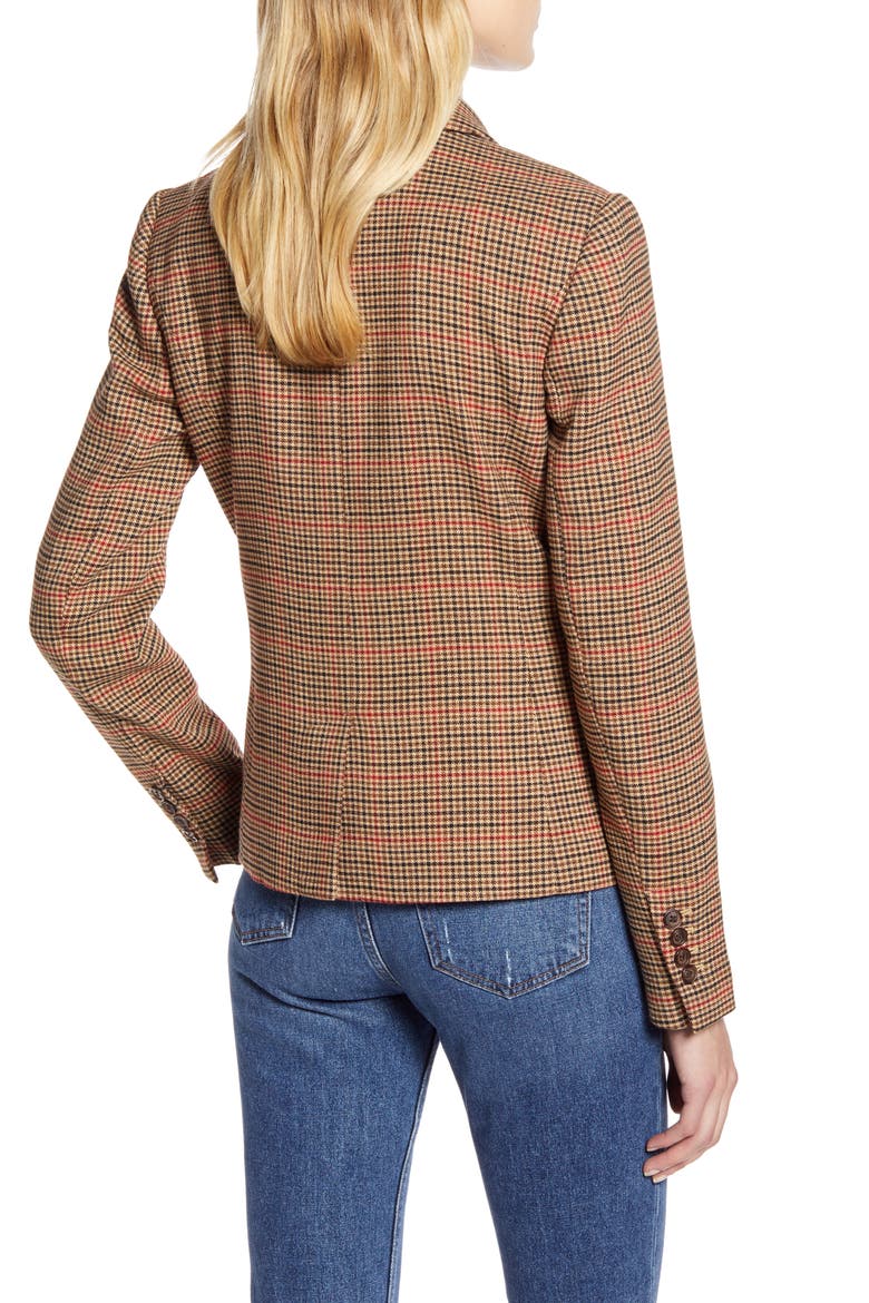 x Atlantic-Pacific Plaid Blazer (Nordstrom Exclusive), Alternate, color, BEIGE MULTI HOUNDSTOOTH