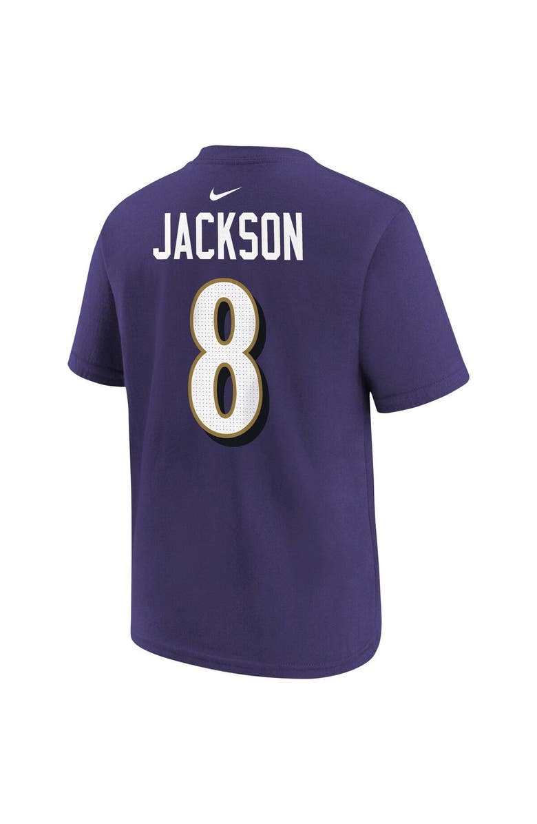 Nike Youth Nike Lamar Jackson Purple Baltimore Ravens Player Name & Number T-Shirt, Alternate, color, Purple