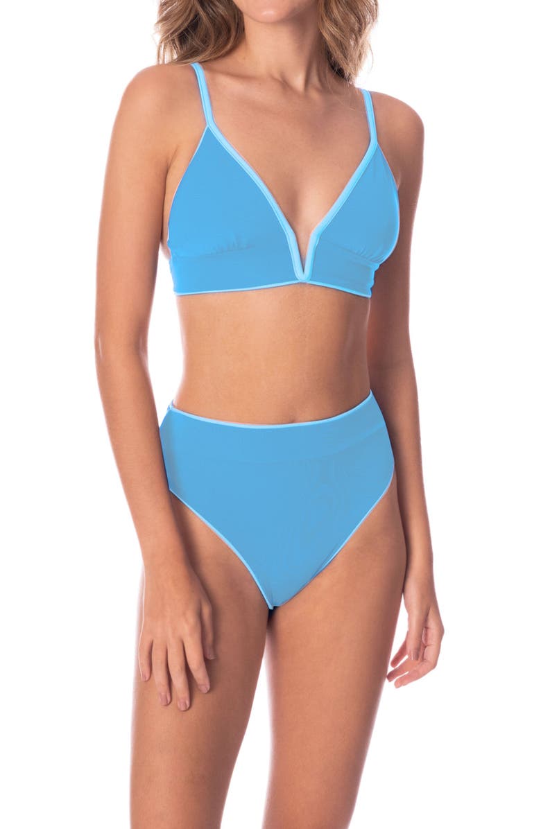 Maaji Stone Blue Parade Reversible Bikini Top, Alternate, color, 