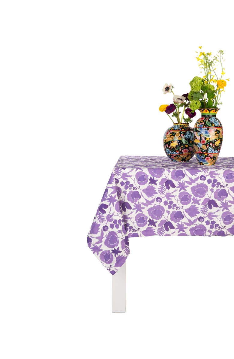 La DoubleJ Medium Tablecloth (180X280) Wildbird Viola Purple, Alternate, color, Wildbird Viola Purple