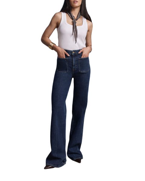 Relaxed Straight Patch Pocket Jeans