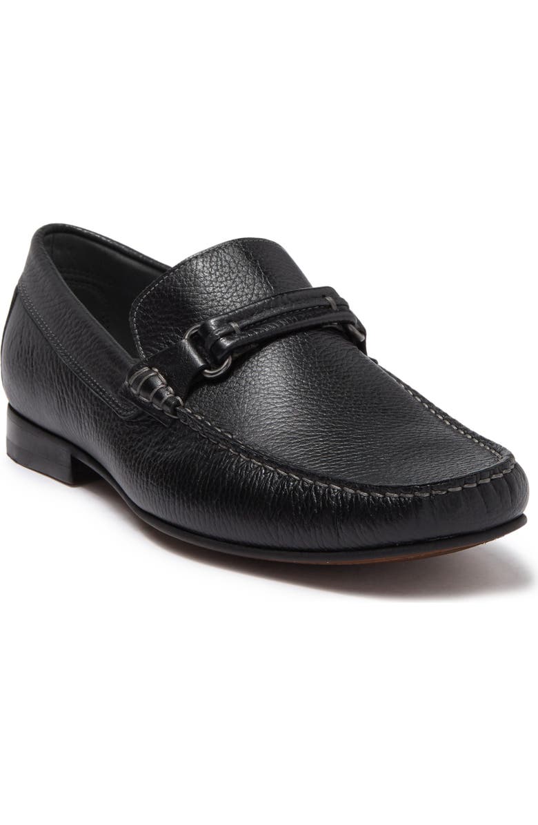 Donald Pliner Leather Loafer, Main, color, Black