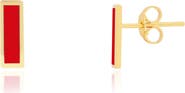 The Lovery Fine Jewelry Coral Bar Stud Earrings
