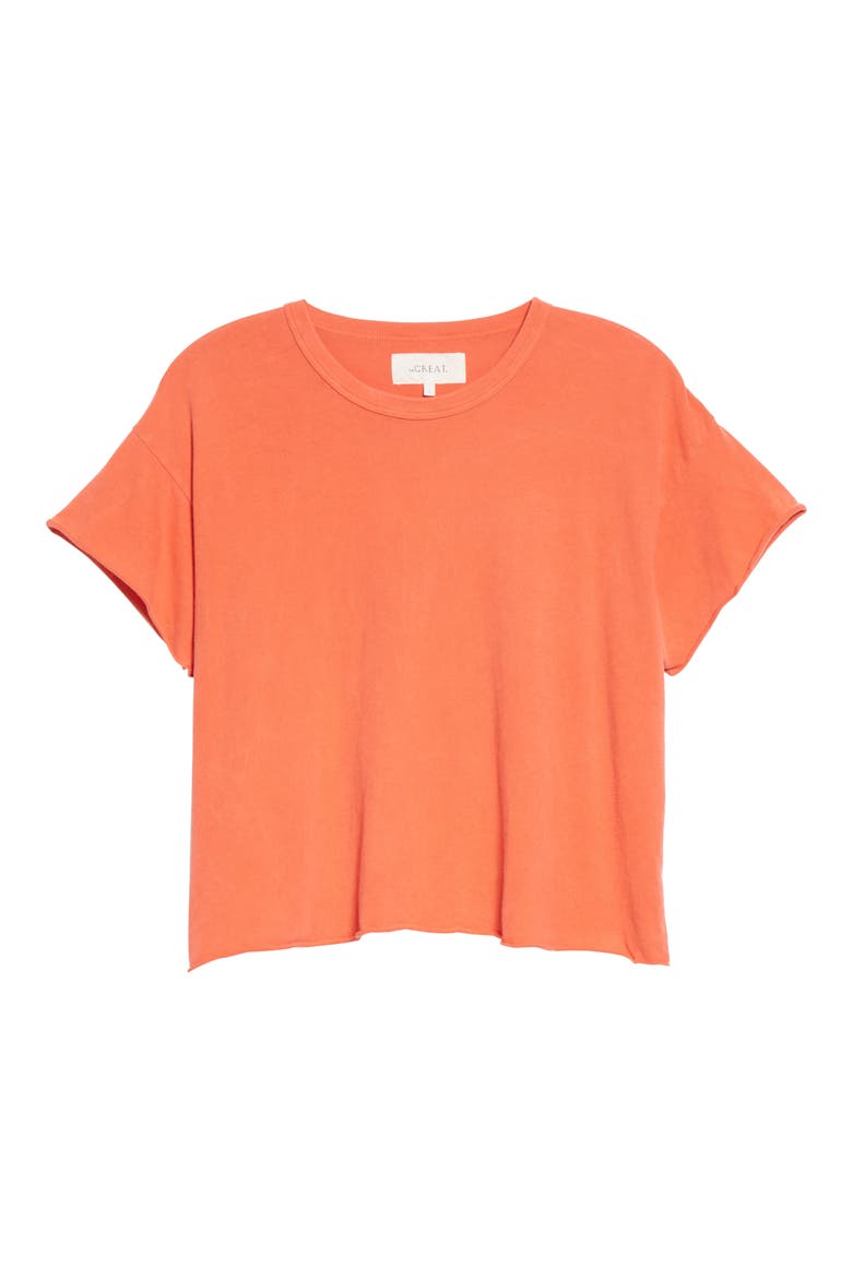 The Crop Tee, Alternate, color, BARN RED