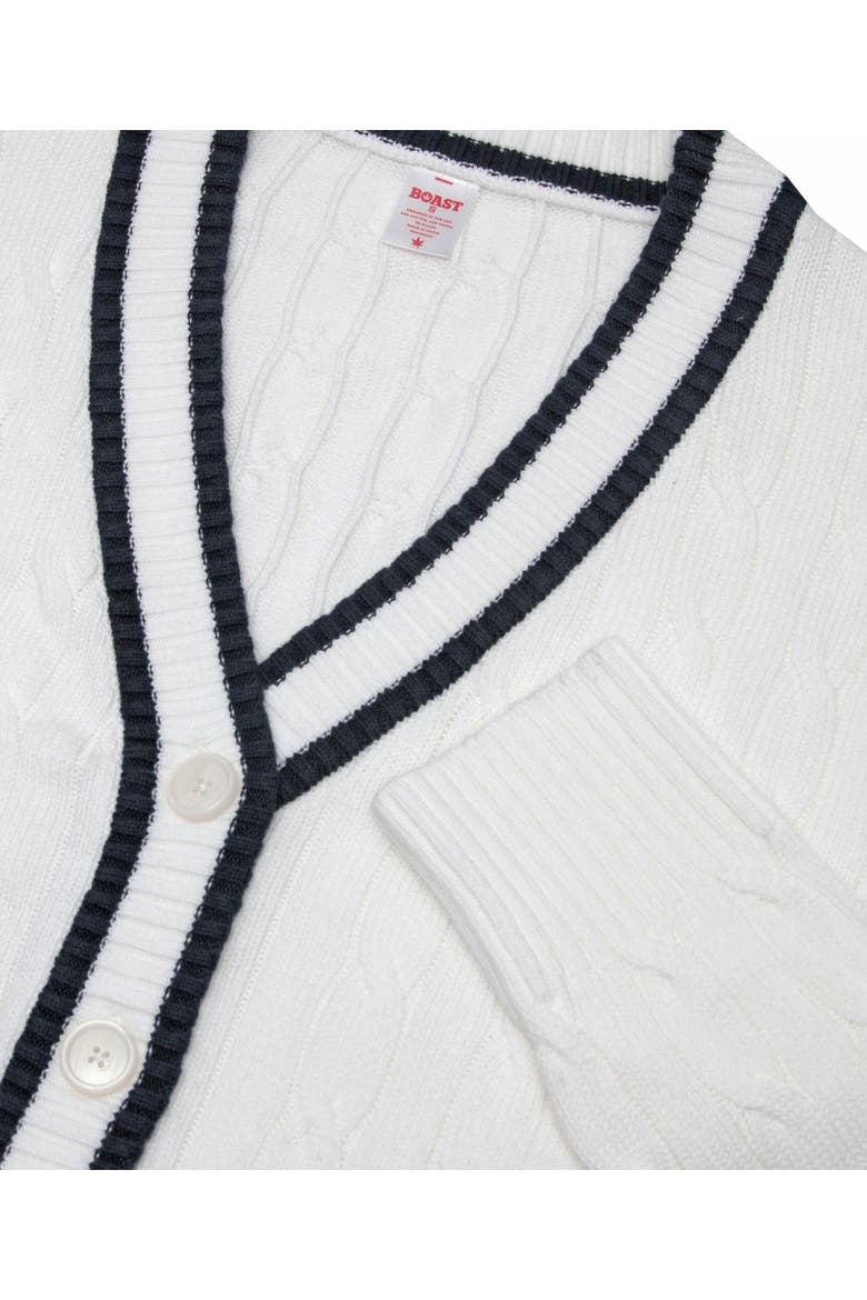 Cardigan Sweater, Alternate, color, White Navy