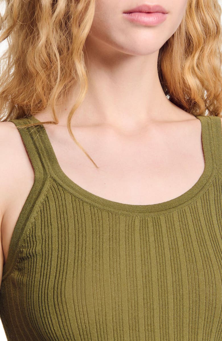 SANDRO Ribbed vest tank top, Alternate, color,